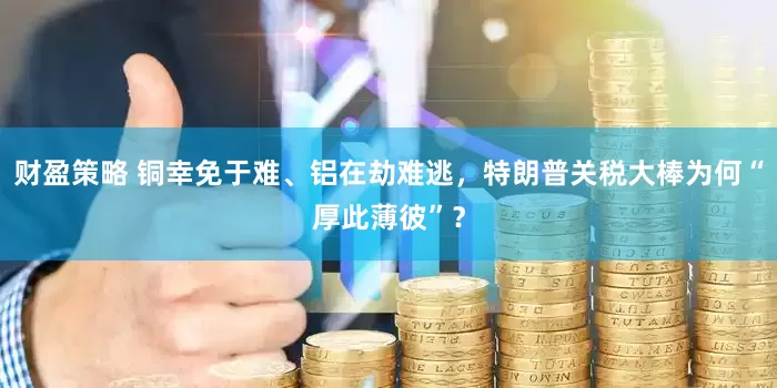 财盈策略 铜幸免于难、铝在劫难逃，特朗普关税大棒为何“厚此薄彼”？